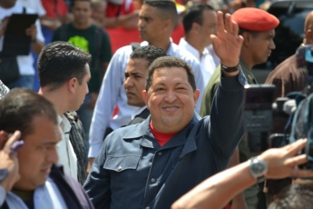 Chavez voting in Manuel Palacios Fajardo High School, in 23 de Enero, Caracas (Ryan Mallet-Outtrim)